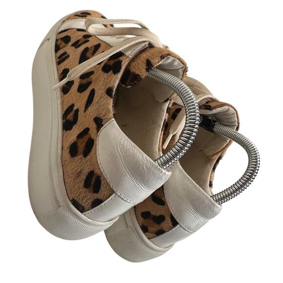 Myra Bag Sz 7.5 38 Leopard Hairon Leather Platform Sneakers Casual Mob Wife Fur - Picture 7 of 15
